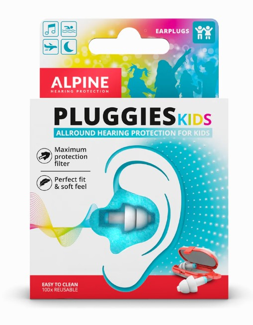 Miniatyrbild 1 av 3: Alpine Pluggies Kids Återanvändbara öronproppar Blå, Vit 2 styck