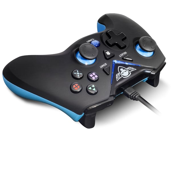 Miniatyrbillede 2 af 7: Spirit of Gamer SOG-WXGP spil-controller Sort, Blå USB Gamepad Analog/digital PC, Playstation 3