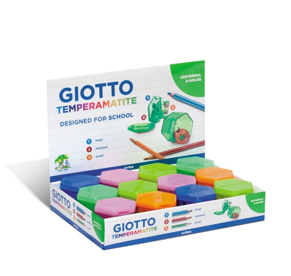 Giotto 233000 blyantspidser Manuel blyantspidser Blå, Grøn, Orange, Lyserød, Gul
