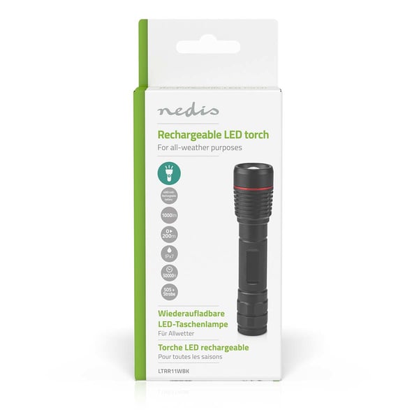 Nedis LTRR11WBK taskulamppu Musta Käsikokoinen taskulamppu LED