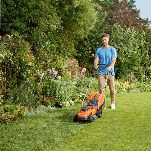 Black & Decker BCMW3318N Skubbe plæneklipper Batteri Sort, Orange