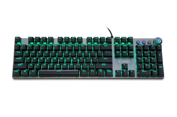Miniatyrbillede 19 af 20: iBox AURORA K-4 tastatur Spil USB QWERTY Sort, Sølv