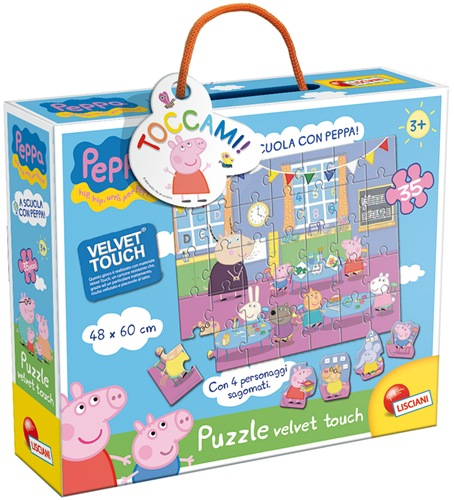 Lisciani 43484 Peppa Puzzle Velvet Touch Scuola