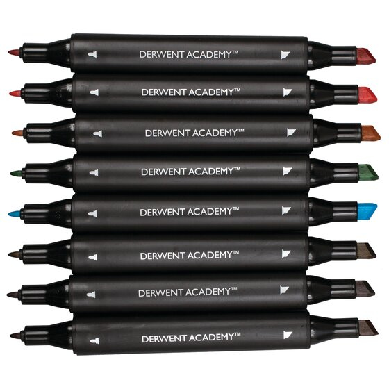Derwent Academy speedmarker 8 stk Mejselspids Flerfarvet