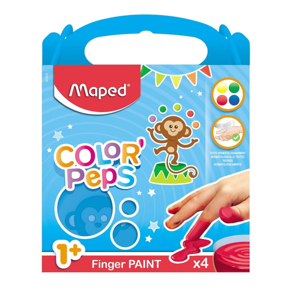 Maped M812510 vesiliukoinen sormiväri Sininen, Vihreä, Punainen, Keltainen