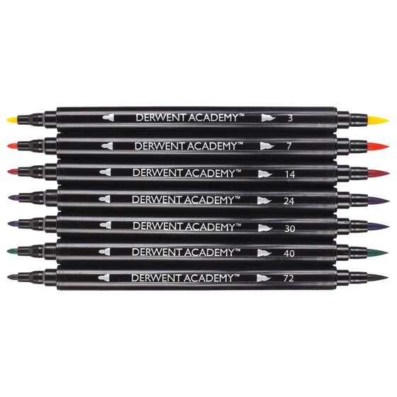 Derwent Academy märkpennor 8 styck Penspets Multifärg