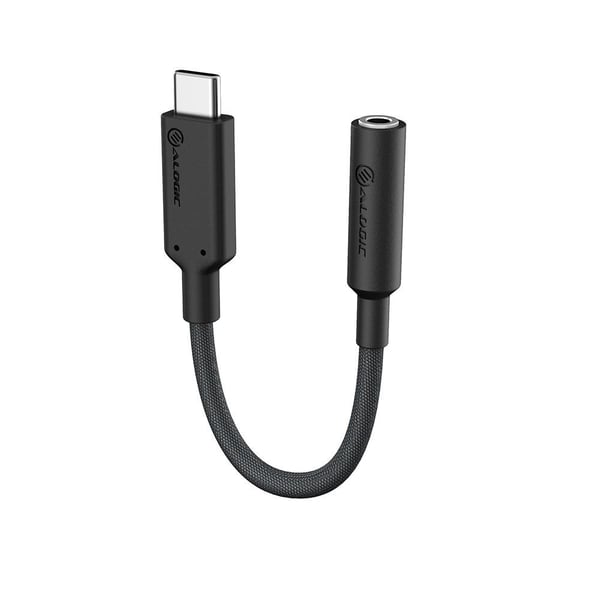 ALOGIC ELPC35A-BK matkapuhelimen kaapeli Musta 0,1 m USB-C 3,5 mm