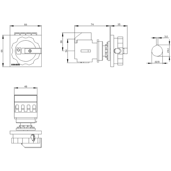 Miniatyrbillede 2 af 4: Siemens 3LD2054-0TK53 kredsløbsafbryder 3P