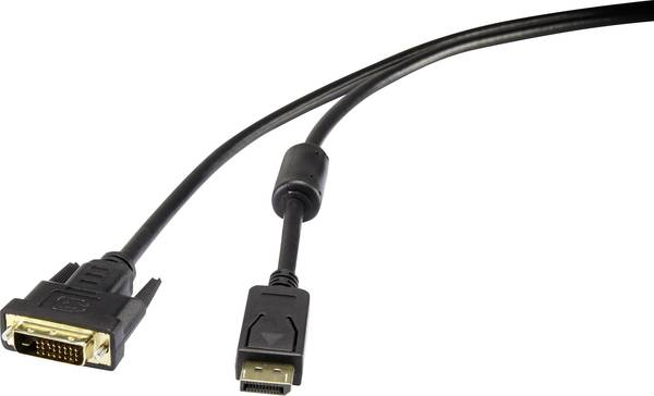 Renkforce RF-4212210 videokabeladapter 1,8 m DisplayPort DVI Svart Renkforce RF-4212210 videokabeladapter 1,8 m DisplayPort DVI Svart