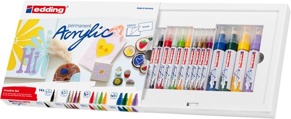 Miniatyrbillede 6 af 7: Edding 4-CS14B marker og tush-pen Sort, Hvid, Sølv, Guld, Rød, Gul, Grøn, Lavendel, Brun, Lilla, Grå 14 stk