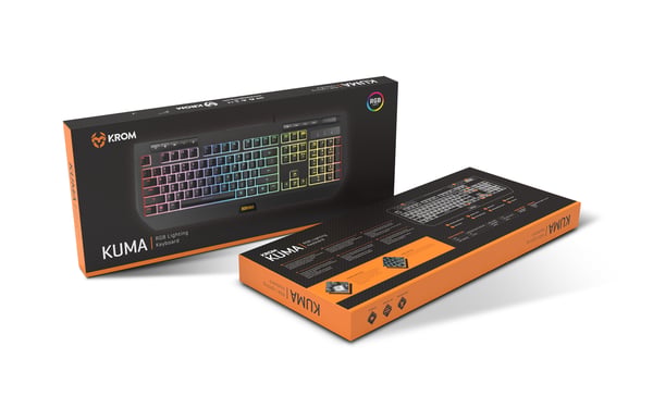 Miniatyrbillede 8 af 10: Krom Kuma tastatur Spil USB QWERTY Portugisisk Sort