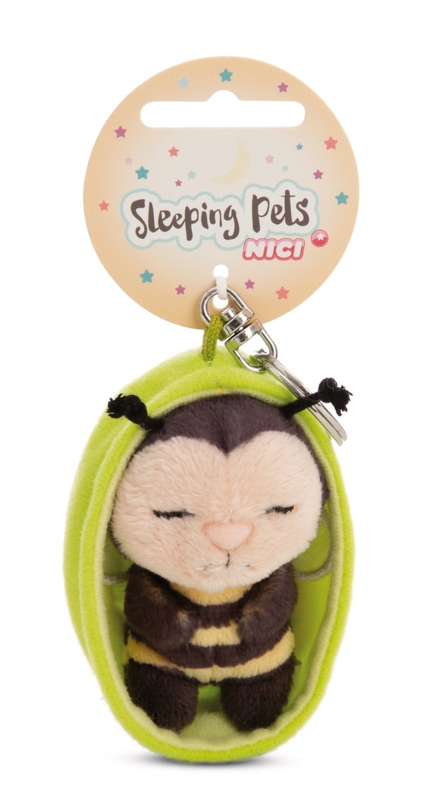 Pikkukuva 4 / 4: NICI - Sleutelhanger Sleeping Pets bij 8cm mand groen GROEN