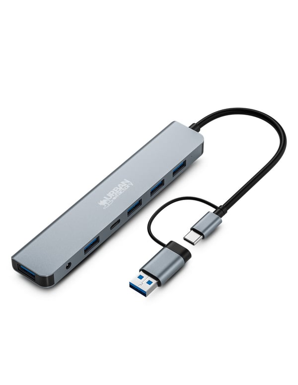 Urban Factory MHC70UF dockingstation Ledningsført USB 3.2 Gen 1 (3.1 Gen 1) Type-A + Type-C Grå