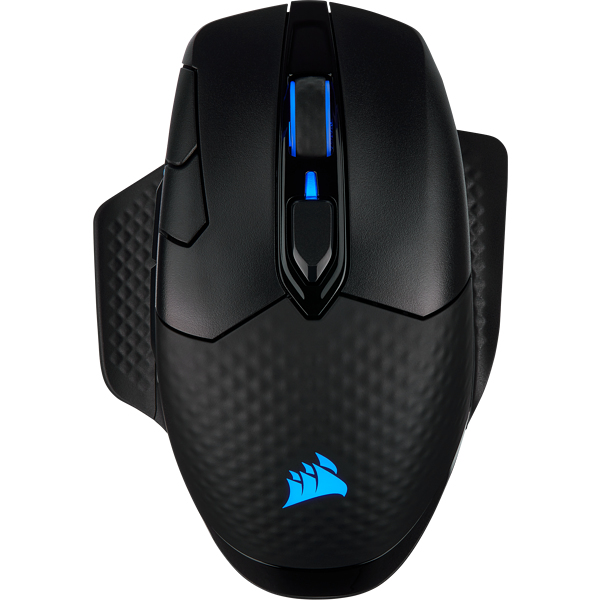 Corsair DARK CORE RGB PRO datormöss Spela högerhand RF Wireless + Bluetooth + USB Type-A Optisk 18000 DPI