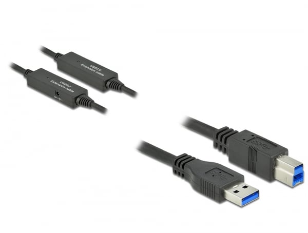 Miniatyrbild 2 av 2: DeLOCK 85380 USB-kablar USB 3.2 Gen 1 (3.1 Gen 1) 10 m USB A USB B 5 Gbit/s Svart