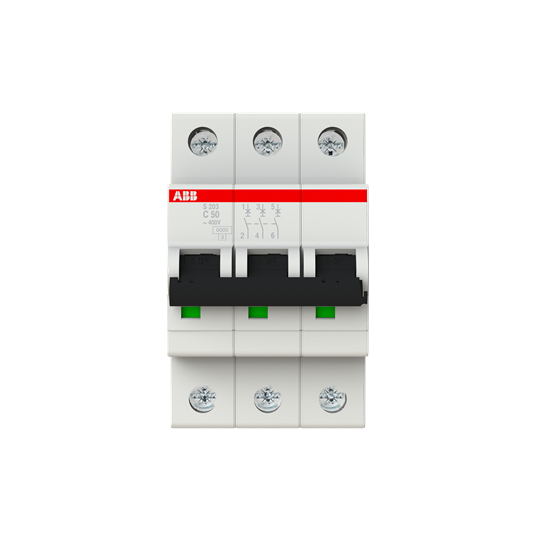 Miniatyrbillede 1 af 3: ABB S203-C63 kredsløbsafbryder Miniature strømafbryder 3