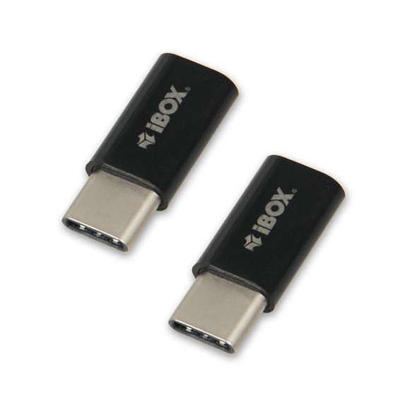 iBox IAMCS2 kabelomvandlare (hane/hona) USB C micro-USB Svart