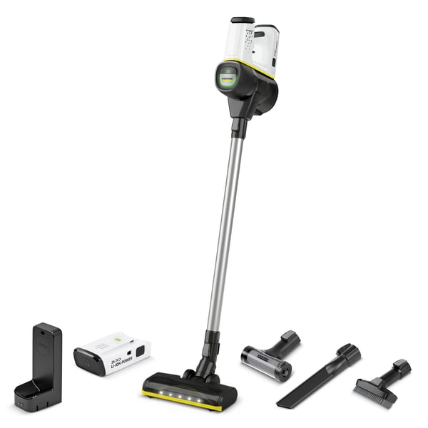 Miniatyrbillede 1 af 6: Kärcher Dulki? siurblys VC 6 Cordless ourFamily Baterija Plus Stick vakuum Batteri Dry HEPA Poseløs 0,8 L 18 W Hvid 2,5 At