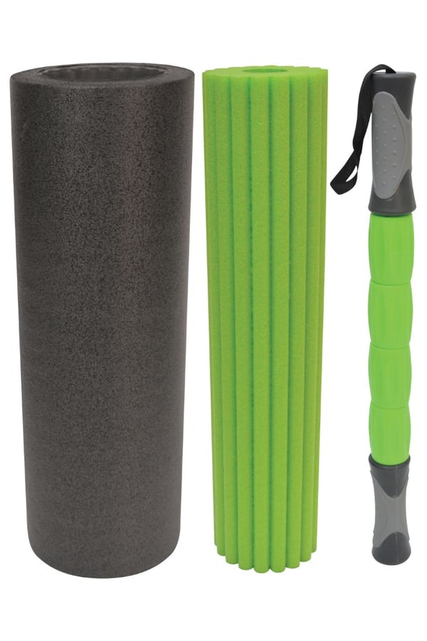 Miniatyrbild 2 av 3: Schildkröt Fitness 3 in 1 Massage Roller Set Svart, Grön Skum 1 styck