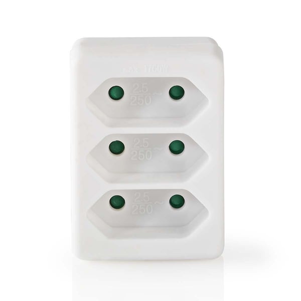 Miniatyrbillede 1 af 4: Nedis PSSPL300C1WT stikdåse 3 AC stikkontakt(er) Indendørs Hvid