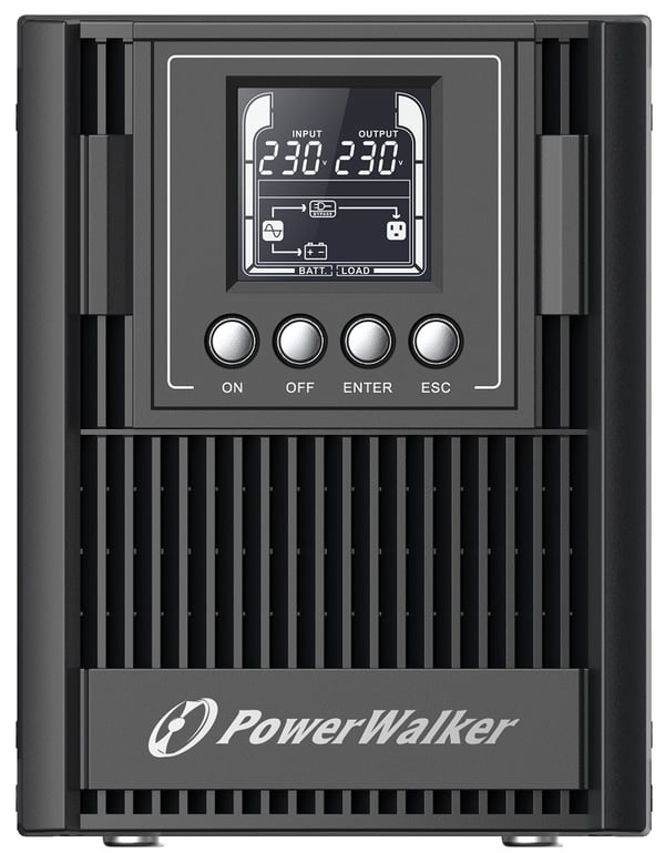 PowerWalker VFI 1000 AT FR UPS-virtalähde Taajuuden kaksoismuunnos (verkossa) 1 kVA 900 W 3 AC-pistorasia(a)
