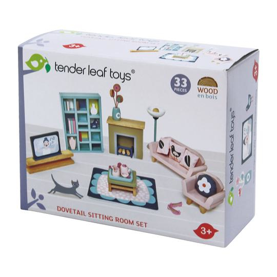 Miniatyrbillede 4 af 4: Tender Leaf Toys Dovetail Sitting Room Set Dukke møbelsæt