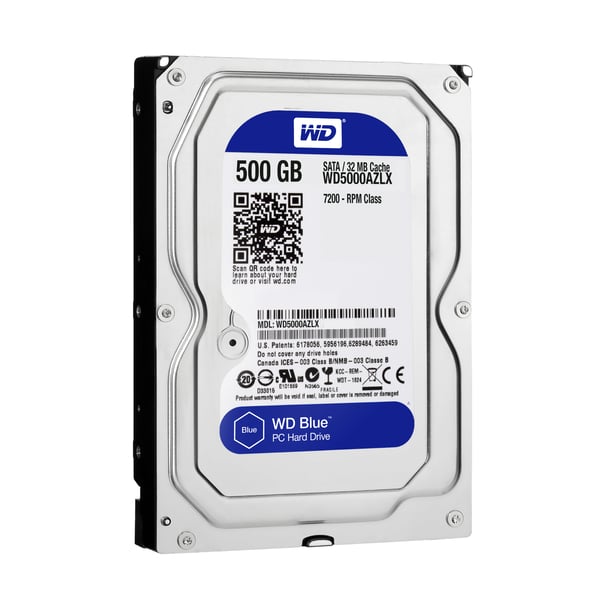 Western Digital Blue harddisk 500 GB 7200 rpm 32 MB 3.5" Serial ATA III