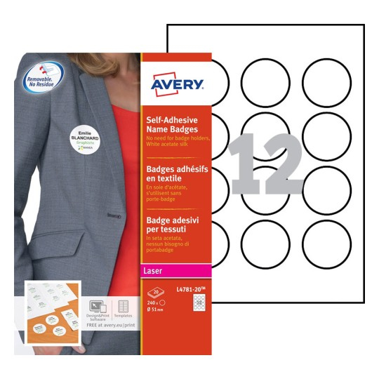 Avery L4781-20 datapapper A4 (210x297 mm) 20 ark Vit