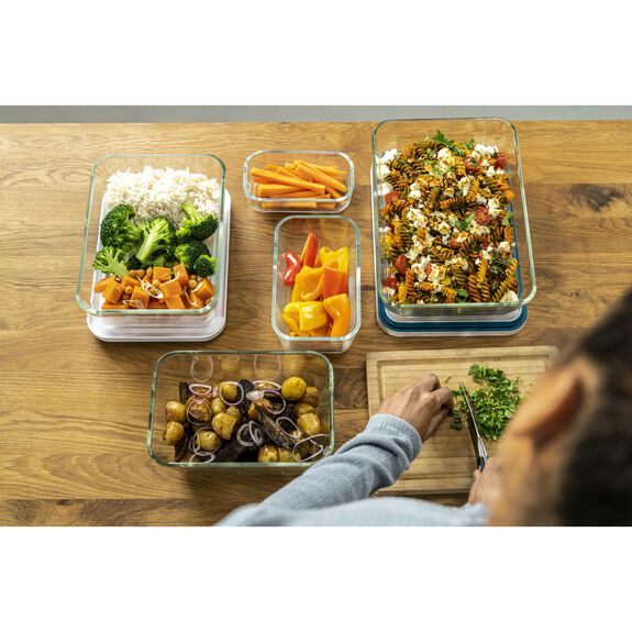 ZWILLING FRESH & SAVE Rektangulär Låda Blå, Transparent 1 styck
