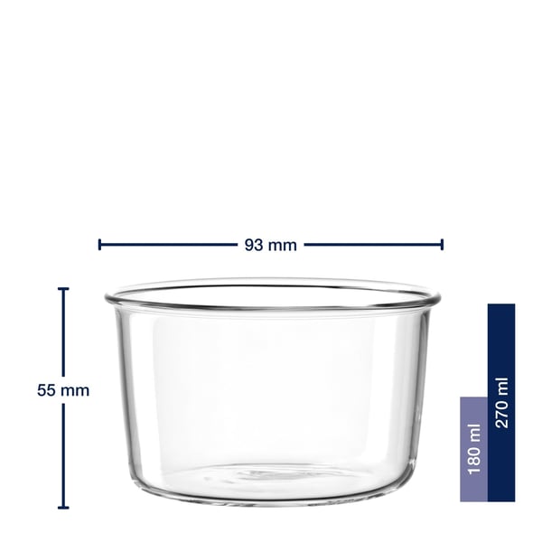 Miniatyrbillede 3 af 6: LEONARDO Vetro Dessertskål 0,27 L Rund Glas Transparent 2 stk