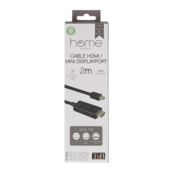 Pikkukuva 2 / 5: T'nB Cable HDMI Mini Displayport 2m HDMI-tyyppi A (vakio) Musta