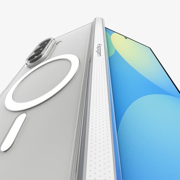Spigen Air Skin Zero (Mag Fit) matkapuhelimen suojakotelo 20,3 cm (8") Suojus Läpinäkyvä, Valkoinen