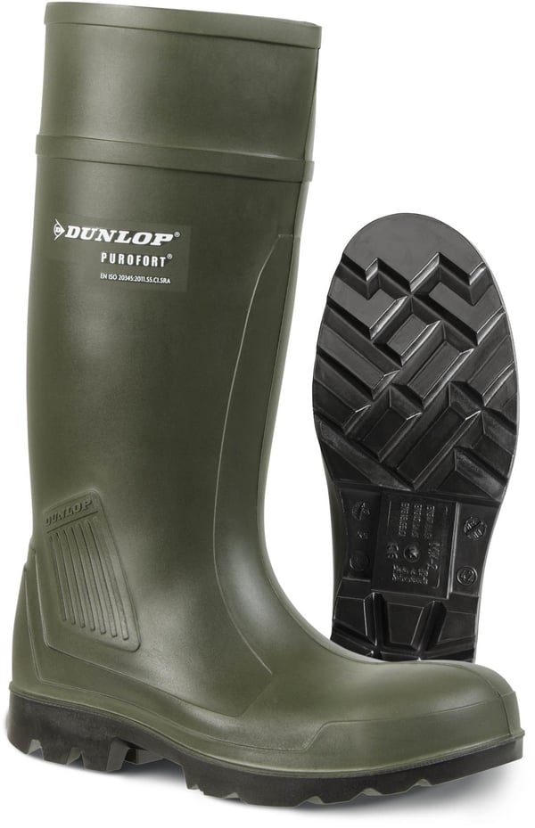 Miniatyrbillede 1 af 3: Ejendals Dunlop 462933 PUROFORT Hanstik Voksen Sort, Grøn