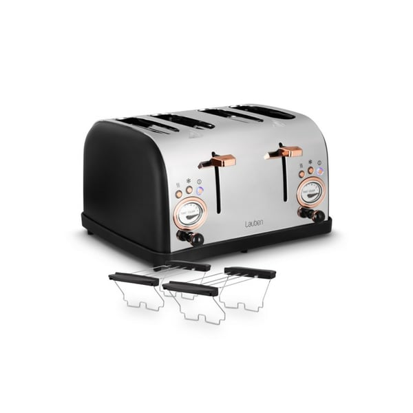 Lauben LBN4ST1500BC brødrister 6 4 skive(r) 1500 W Sort, Rustfrit stål
