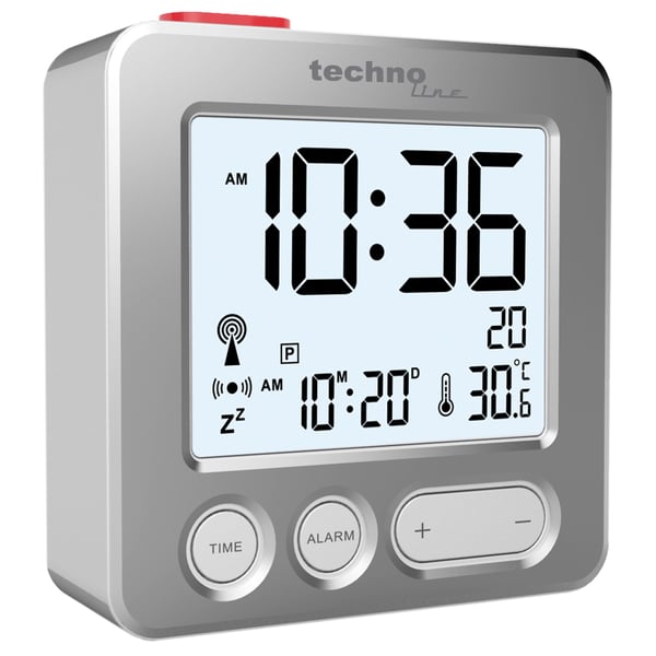 Miniatyrbild 3 av 3: Technoline WT 265 väckarklockor Digital väckarklocka Silver