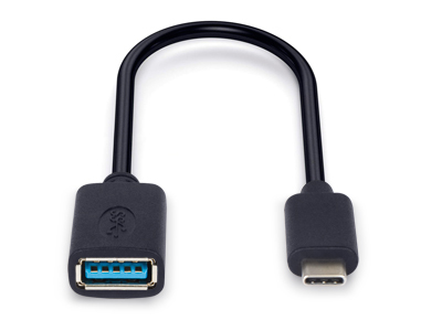 Hamlet XADTC-U2A-MF02 USB-kabel USB 3.2 Gen 1 (3.1 Gen 1) 0,2 m USB A USB C 5 Gbit/sek. Sort