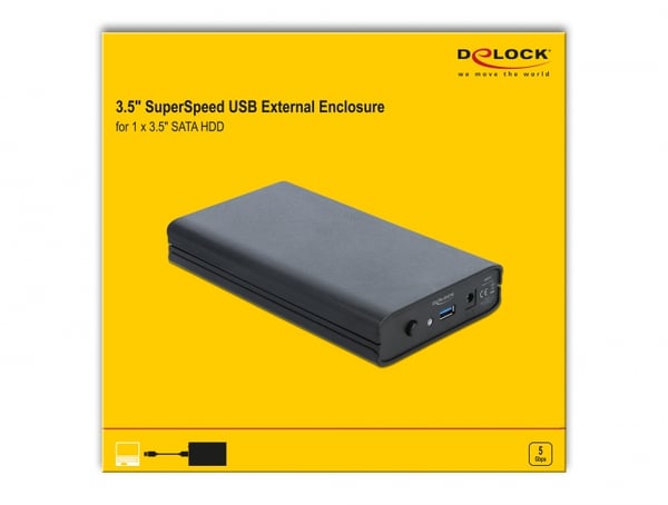 Miniatyrbillede 3 af 4: DeLOCK 42612 drevkabinet HDD kabinet Sort 3.5"