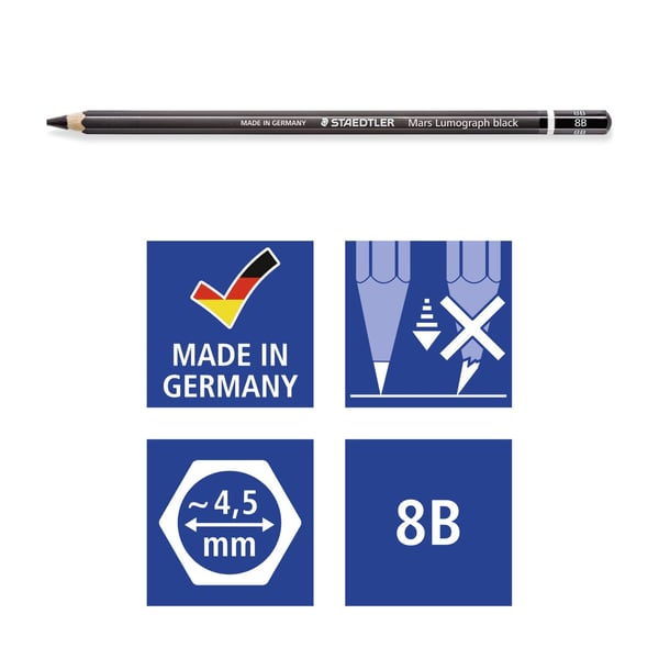 Miniatyrbillede 3 af 4: Staedtler Mars Lumograph black 100B 1 stk