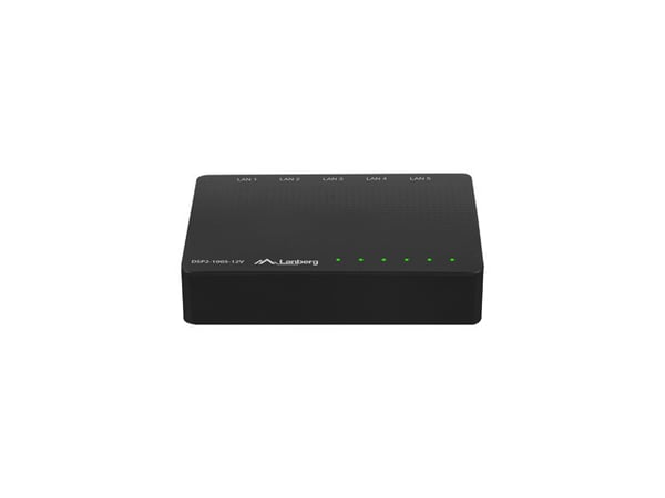 Miniatyrbild 2 av 4: Lanberg DSP2-1005-12V nätverksswitchar Ohanterad Gigabit Ethernet (10/100/1000) Svart