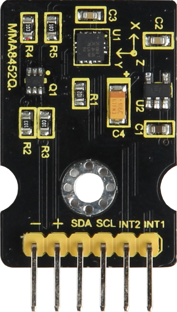 Miniatyrbild 2 av 2: Joy-iT SEN-MMA8452Q tillbehör till development-moderkort Accelerationssensor Svart, Guld, Silver