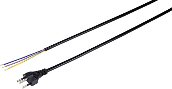 BASETech XR-1638089 strömkablar Svart 2 m Strömkontakt typ J