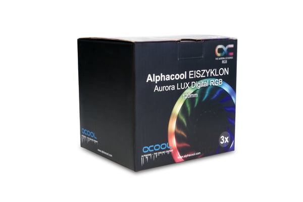 Alphacool Eiszyklon Aurora LUX Digital RGB Datorväska Fan 12 cm Transparent