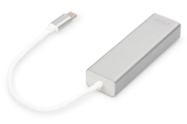 DIGITUS USB Typ C 3-Port Hub + Gigabit Ethernet