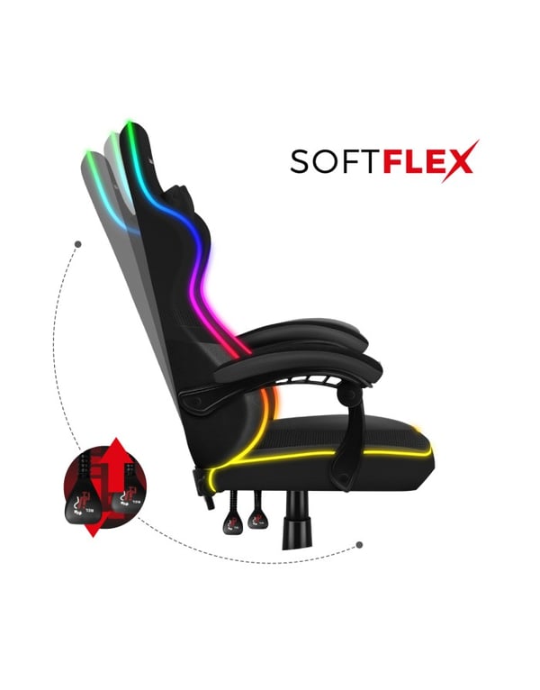 Miniatyrbillede 5 af 16: Huzaro FORCE 4.4 RGB PC gamingstol Spand (vugge) sæde Sort