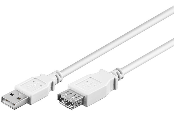 Goobay USB 2.0 A M/F 0.3m USB-kabel 0,3 m USB A Hvid