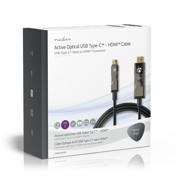 Nedis CCBG6410BK200 videokabel adapter 20 m USB C HDMI Sort