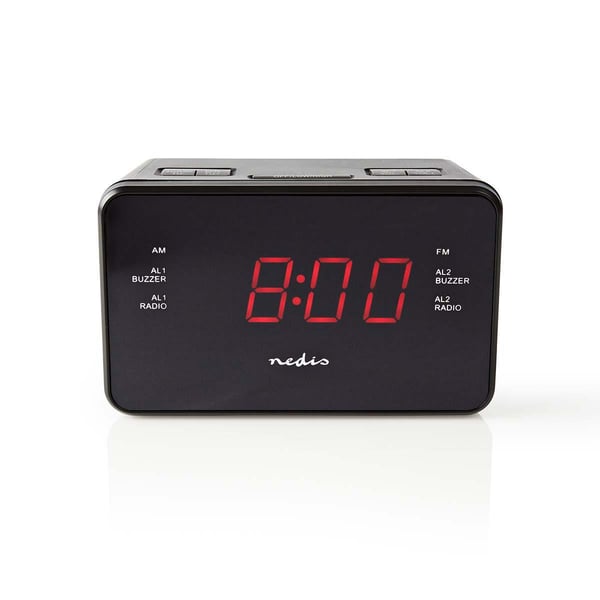 Miniatyrbillede 1 af 8: Nedis CLAR002BK vækkeur Digital alarmur Sort