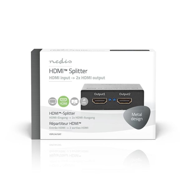 Nedis VSPL3472AT video-splitter HDMI 2x HDMI