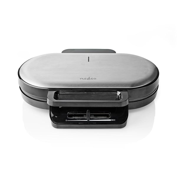Nedis KAWP110FBK vohvelirauta 2 vohveli(a) 1200 W Musta, Hopea