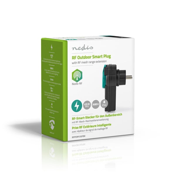 Miniatyrbillede 4 af 10: Nedis RFPOM120FBK smart stik 3680 W Sort, Grøn